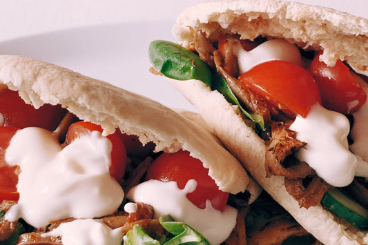 Pita gyros van oesterzwammen met knoflookmayo