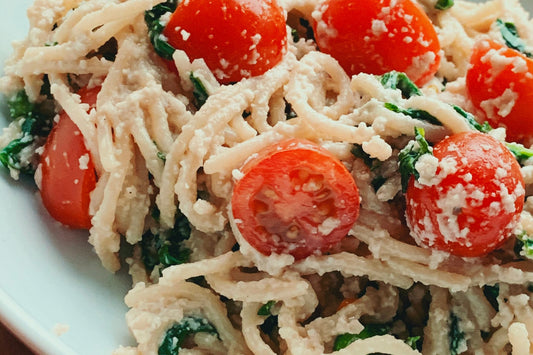 Vegan spaghetti Alfredo