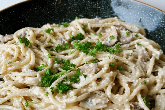 Spaghetti met kastanjechampignons